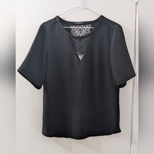 Rw&Co Black Lace Detail Top M